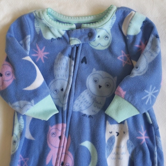 carter's 2-pack bundle fleece zipper footie sleeper pajamas 3 months baby girl - Picture 4 of 6